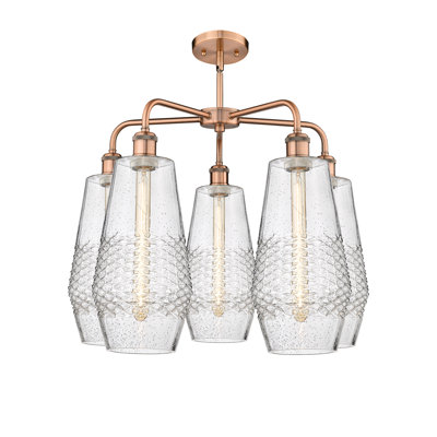 Monagra 5 - Light Steel Dimmable Cone Chandelier