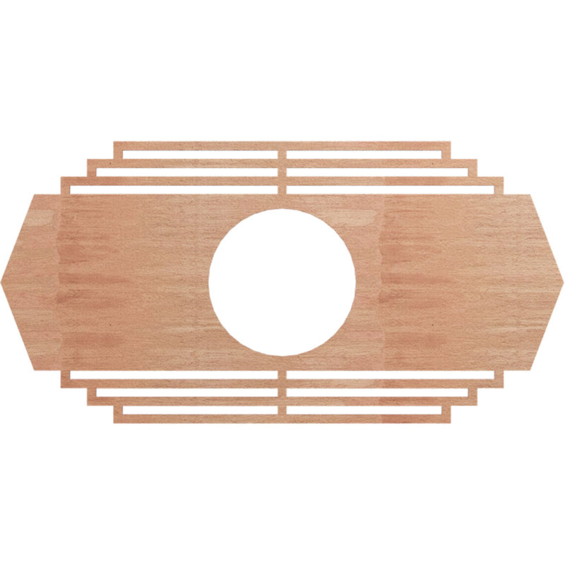 Médaillon de plafond en bois Chrysler, H 19 po x l 38 po x P 0,38 po, Cerisier