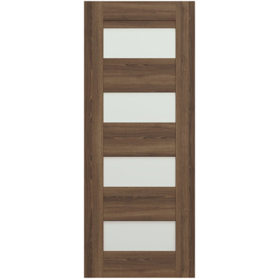 Dalle de porte standard en bois manufacturé et en verre Avon 07 à 08