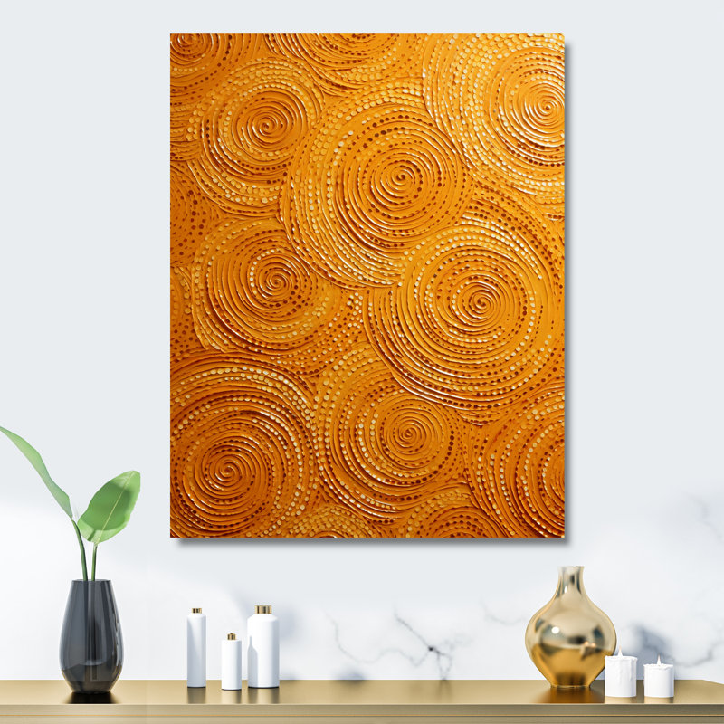 «Abstract Orange Swirl Collages VI», art mural abstrait en métal, H 20 po x l 12 po x P 1 po