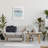 Tranquil Blue Beige Stripes Pattern Casual Painting Oversized Stretched Canvas Wall Art by Dan Meneely-70680241-70680242-119461383