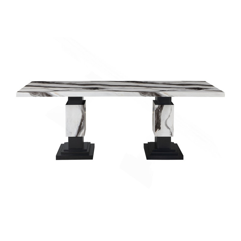STACEY ZEBRA WHITE/BLACK DINING TABLE
