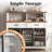 Afsaar 47" Farmhouse Coffee Bar Cabinet with 15" Refrigerator,Wine Rack,Glass Holder