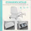 Chaise longue d'extérieur sur roulettes avec boîte de rangement, chaise longue imperméable à assemblage rapide, conception pliante, dossier réglable à 5 niveaux pour piscine, plage, patio, jardin