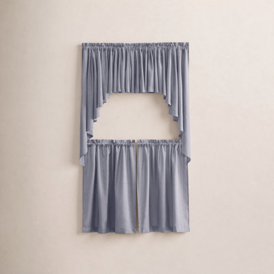 Lakeland Classic Tailored Cafe Curtain/Tier Pair in Light Filtering in Bold Colors and Various Sizes