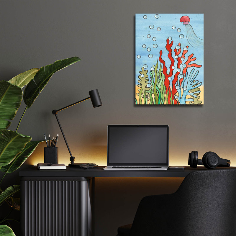  «Cute Sea Creatures Collection B» par Alicia Longley, art mural en verre acrylique, 12 po x 16 po