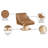 Quinton Vegan Leather Swivel Accent Chair-90995856-90995857