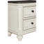 Table de chevet pour chambre à coucher en blanc antique et brun avec tiroirs pratiques, optimisation de l'espace à 2 tiroirs