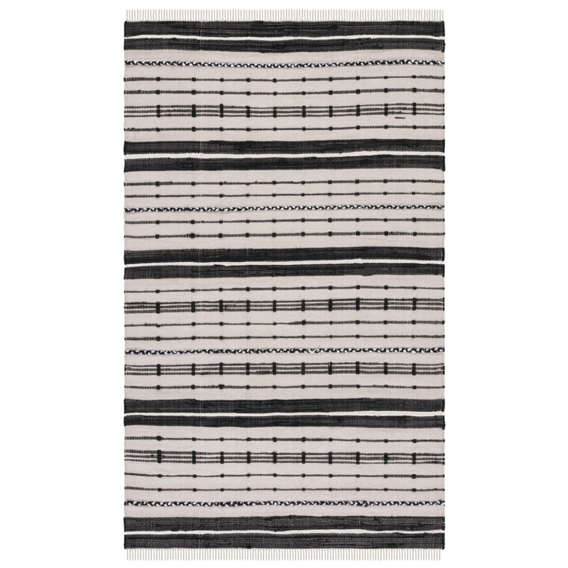 Attina Striped Kilim Flat Weave Cotton Striped Rug, Rectangle 3' x 5'