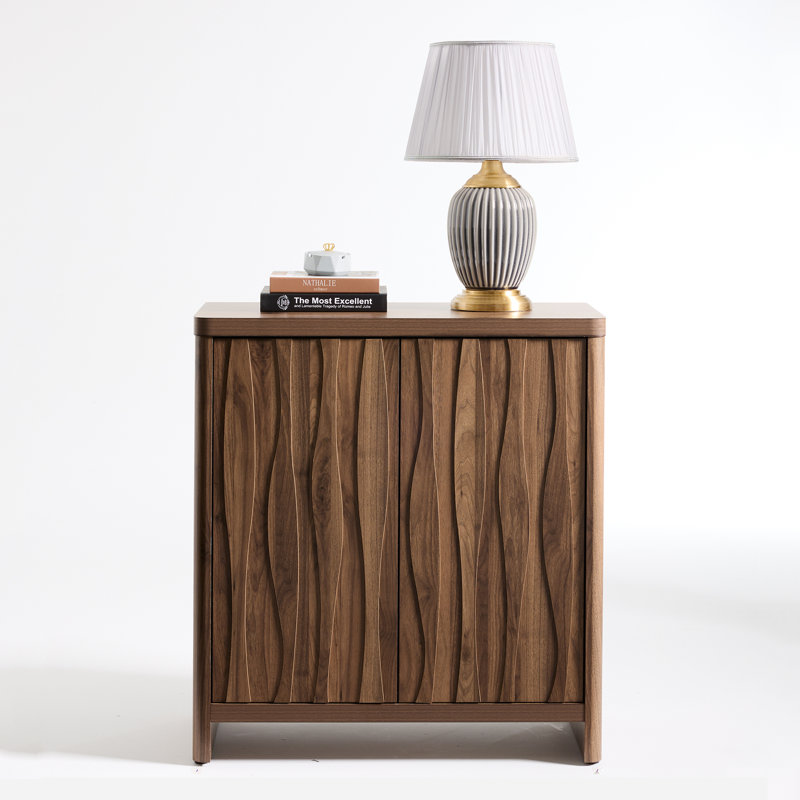 2 - Door Rectangle Accent Cabinet, Walnut