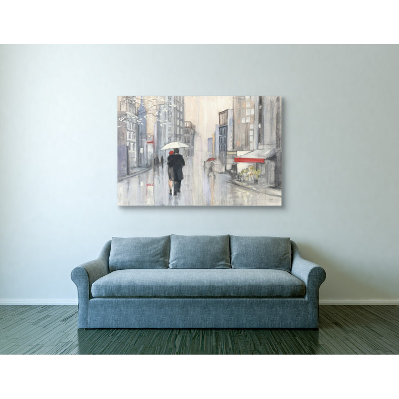 Spring Rain New York by Julia Purinton - Unframed Graphic Art on Canvas, 40" H x 60" W