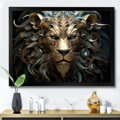 Radiant Luminous Bronze Lion II - Lion Framed Art