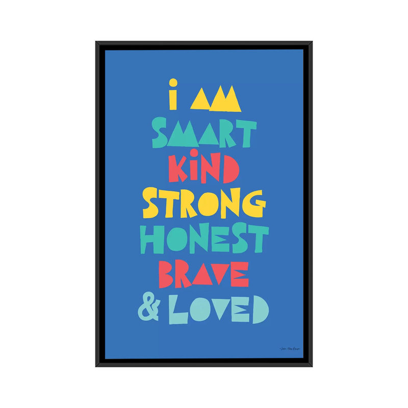 «I Am Smart…» par Seven Trees Design - impression d'art textuel, Pas de tapis, H 26 po x l 18 po x 1,5 po