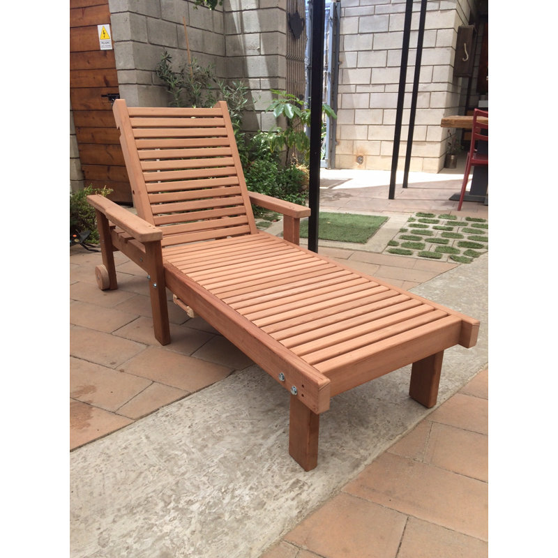Varda 72'' Long Reclining Single Redwood Chaise, Clear