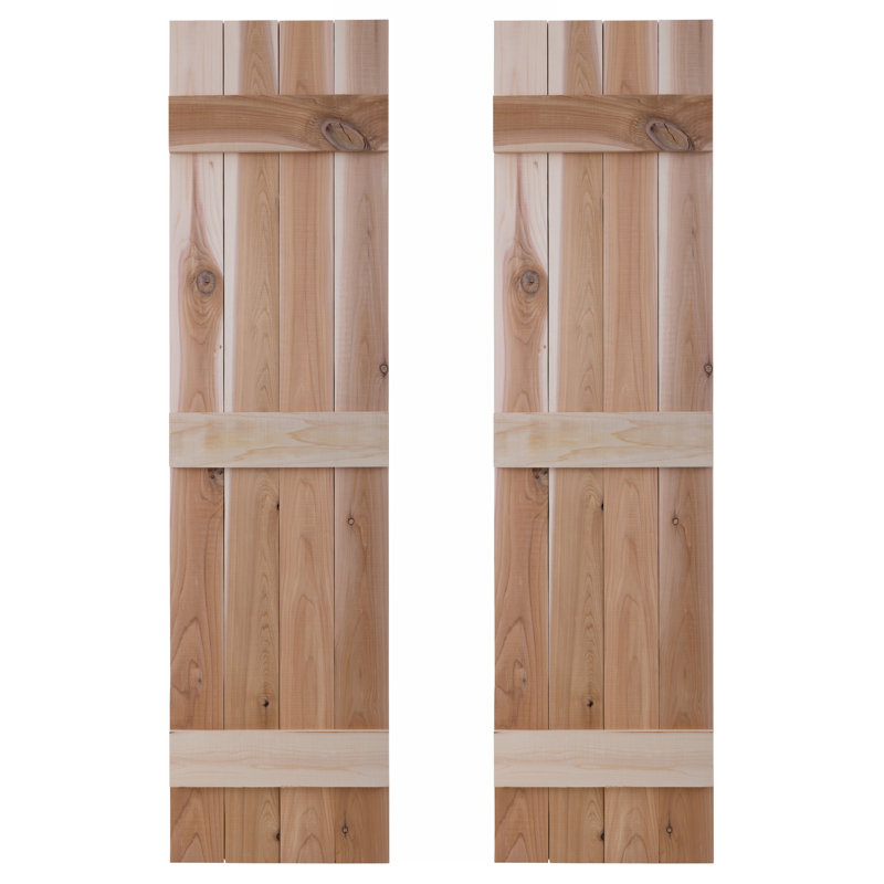 Volets traditionnels pour l'extérieur en planches avec couvre-joints, Brut, H 54 po