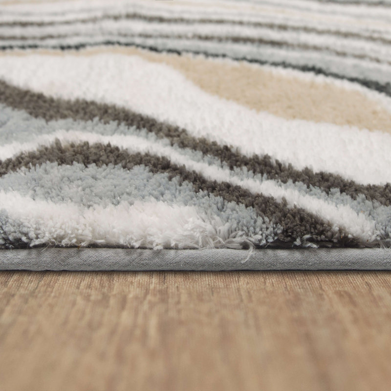 Tapis pour salle de bain Alyxandrea, Colombe, L 24 po x L 60 po