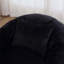 Très grand fauteuil à billes rond avec repose-pieds, support en mousse haute densité et tissu chenille doux pour un confort tout-âge.