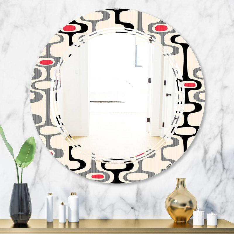 Miroir mural sans cadre abstrait, H 23,6 po x l 23,6 po