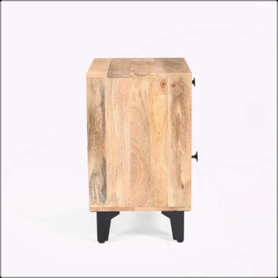 Solid Wood Nightstand with Drawer and Shelf, Perfect for Bedroom Storage and Decor, Durable and Stylish Furniture.