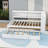 Full-Size Wooden Daybed with LED Light, Storage Shelves, USB Charging Station, and Twin Trundle-1962415543
