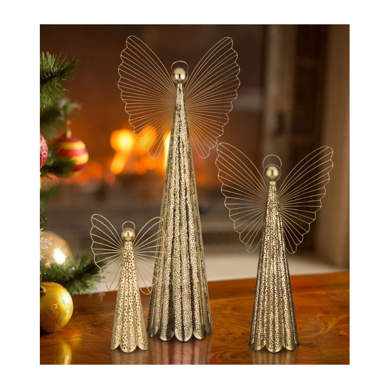 Décoration Contempo Angel, Doré, H 3 po x l 10 po x P 5,5 po