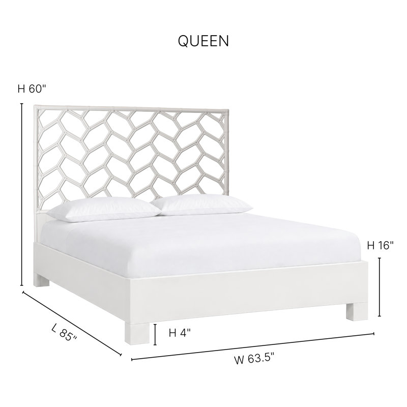Silas King Platform Bed, Light Blue, Queen, White