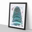 The Leaning Tower of Pisa in Italy in Abstract - Picture Frame Painting Print-55737847-55737846