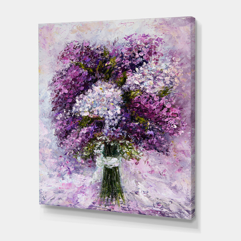 Floral floral, jacinthe, peinture sur toile - Bouquet de jacinthe, H 32 po x l 16 po x P 1 po