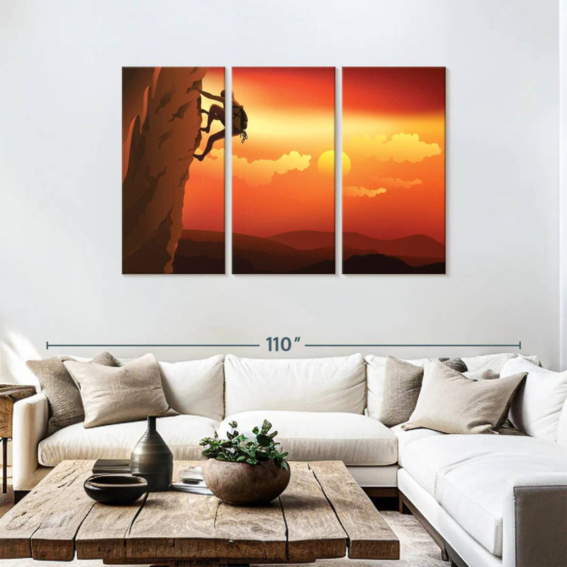 Rock Climbing At Dusk, 48" H x 74" W
