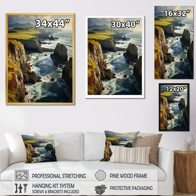 «Ireland Dingle Peninces Cilf II», reproduction sur toile, Cadre photo noir, H 20 po x l 12 po x P 1 po