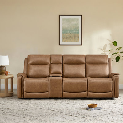 Super Zero-Gravity Genuine Leather Dual Motor 3PC Power Sofa With Power Headrest & Multi-Function Console