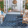 Herefordshire Indoor/Outdoor Hooked Navy Blue/Beige Rug