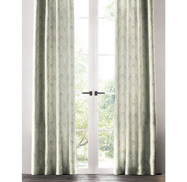Panneau de rideau simple géométrique , l 50 po x L 120 po, Olive kaki clair