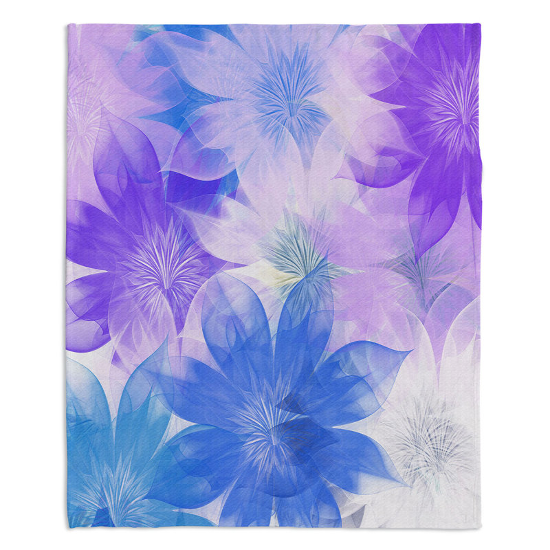  Jeté bouquet de fleurs, l 68 po x L 80 po, Mauve
