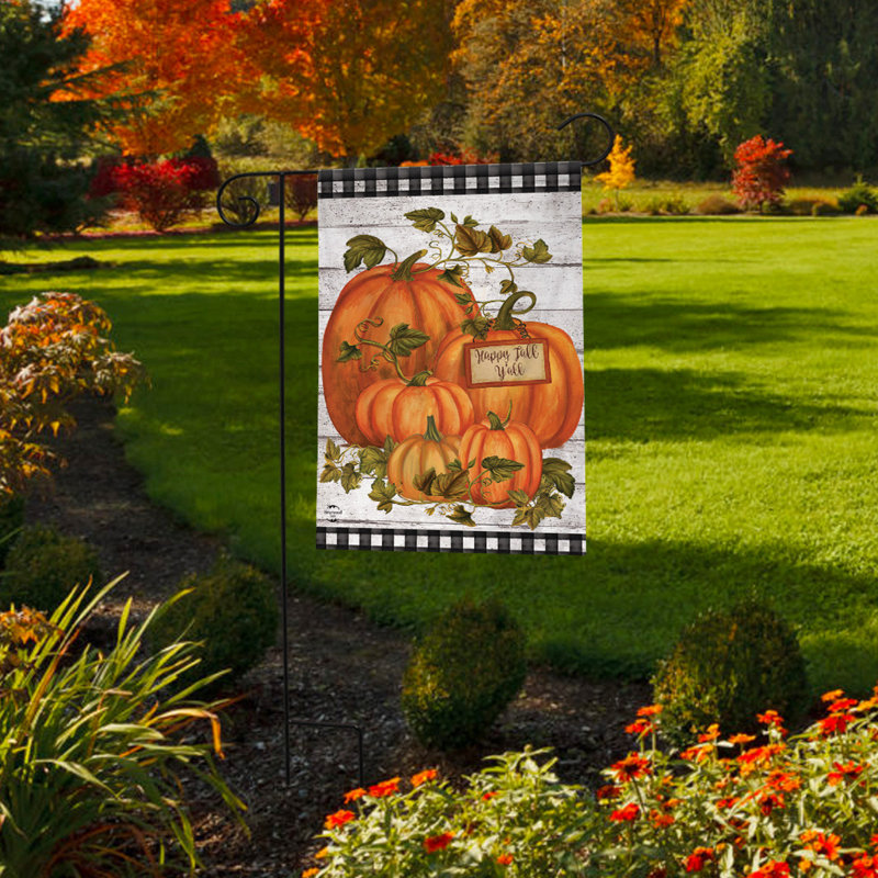 Drapeau de jardin «Happy Fall Y'all Pumpkins»