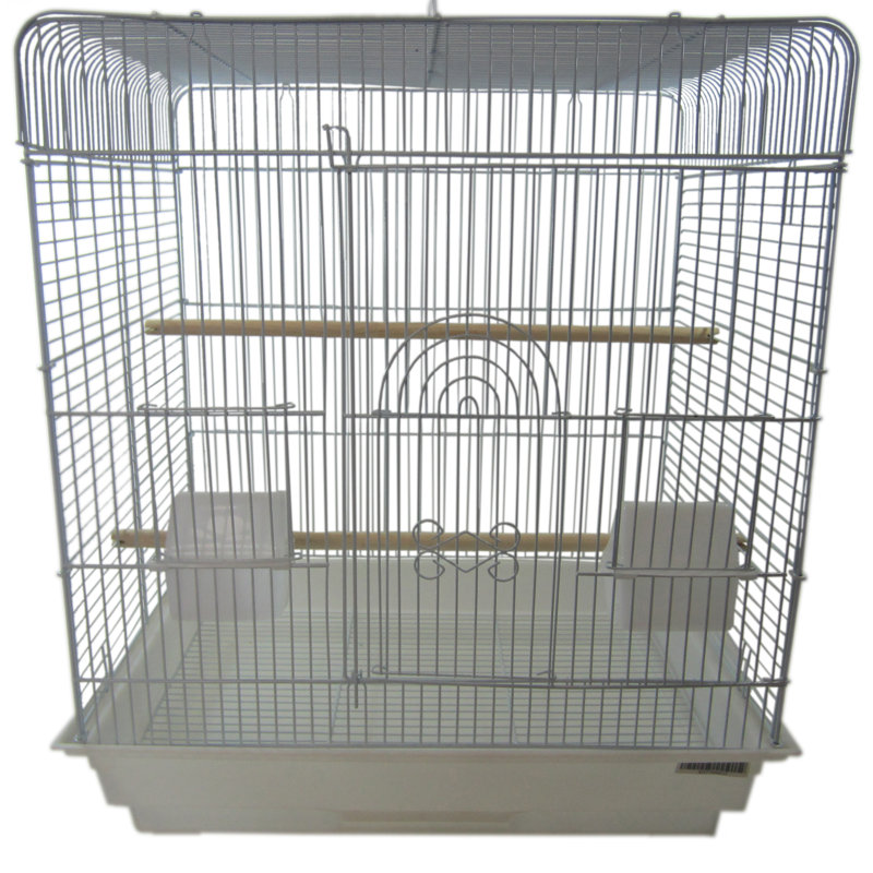 Petit cage à oiseau plat, Blanc