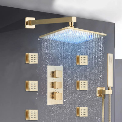 Système de douche thermostatique complet avec valve brute