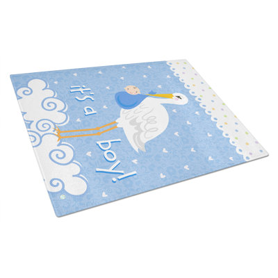Caroline's Treasures Tempered Glass It's a Baby Boy Cutting Board
