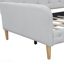 Lit de jour simple rembourré avec 4 pieds de soutien, beige-427515910