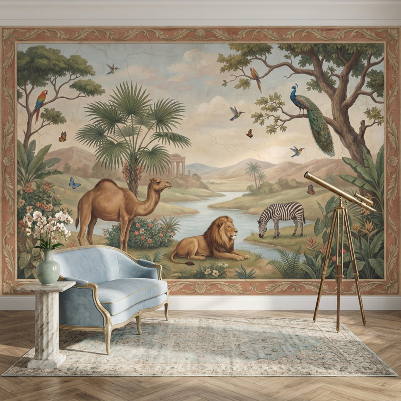 Papier peint amovible paysage tropical, Non tissé, 140 po x 108 po