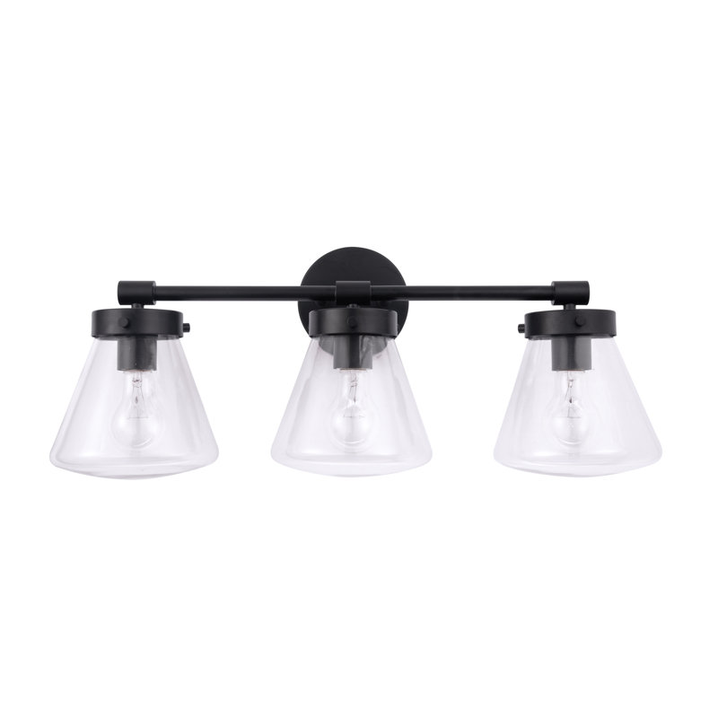 Éclairage pour salle de bain 3 lumières Adlar, Noir mat