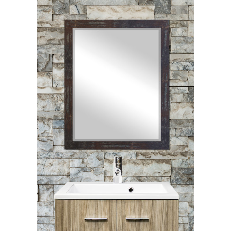 Lofgren Wood Flat Mirror, 39" H x 33" W, Brass