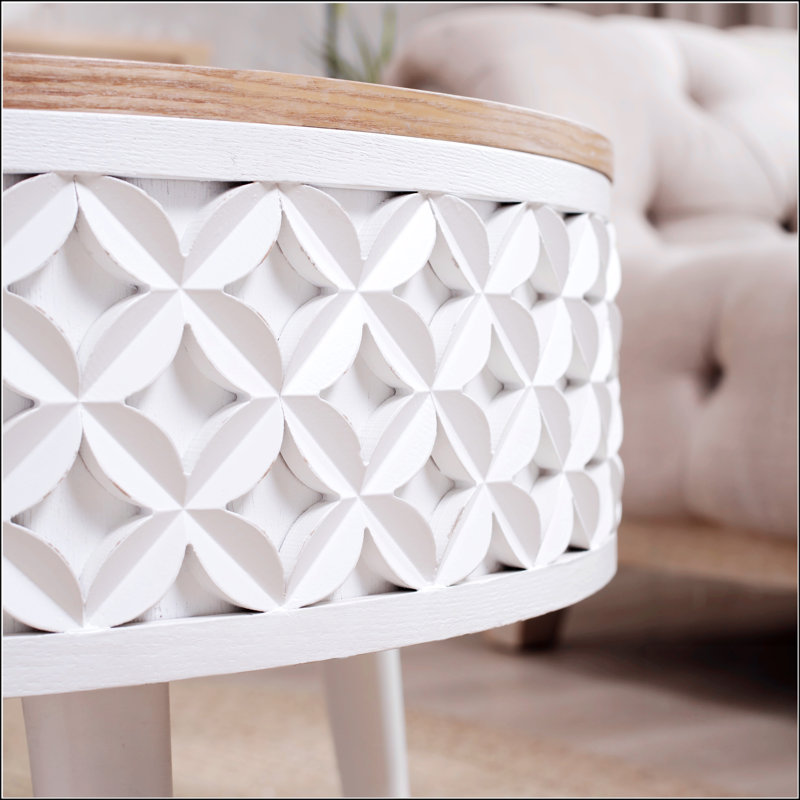 Table basse ronde avec rangement