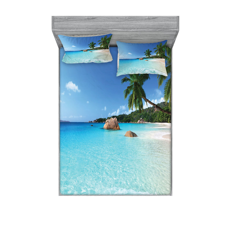 Drap-housse et coussin décoratif Ambesonne, Ensemble de draps pour très grand lit californien