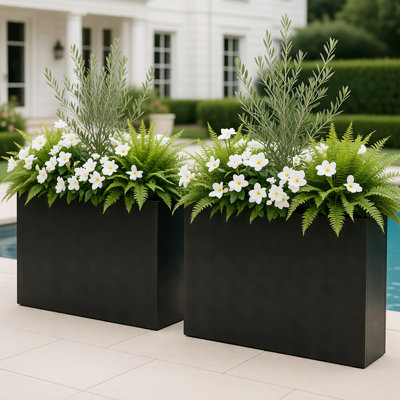Faye 16 in. W x 24 in. H Metal Planters