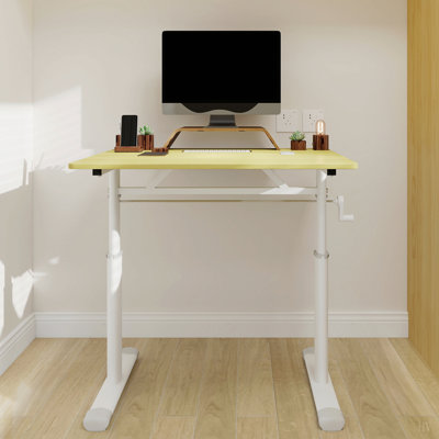Adjustable study desk suitable for children and adults, height-adjustable, multifunctional home office desk, compact design, desktop dimensions: 60cm × 80cm