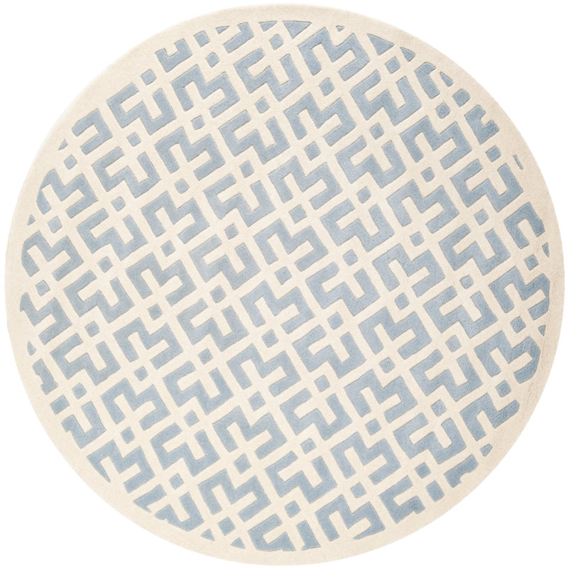 Teresita Hand Tufted Wool Geometric Rug, Round 7'