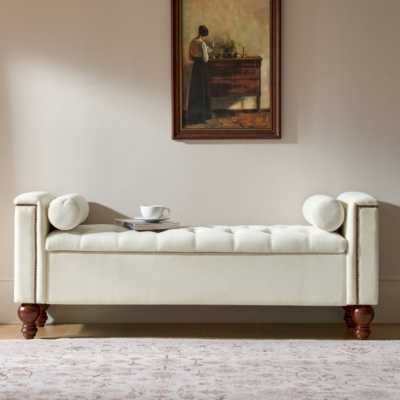 Banc de rangement l 59,5 po Delor, Beige