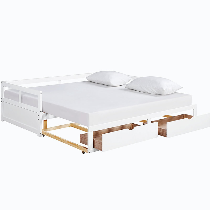Ronneby Daybed With Trundle Daybed With Storage Wood Daybed Modern Office Furniture, White