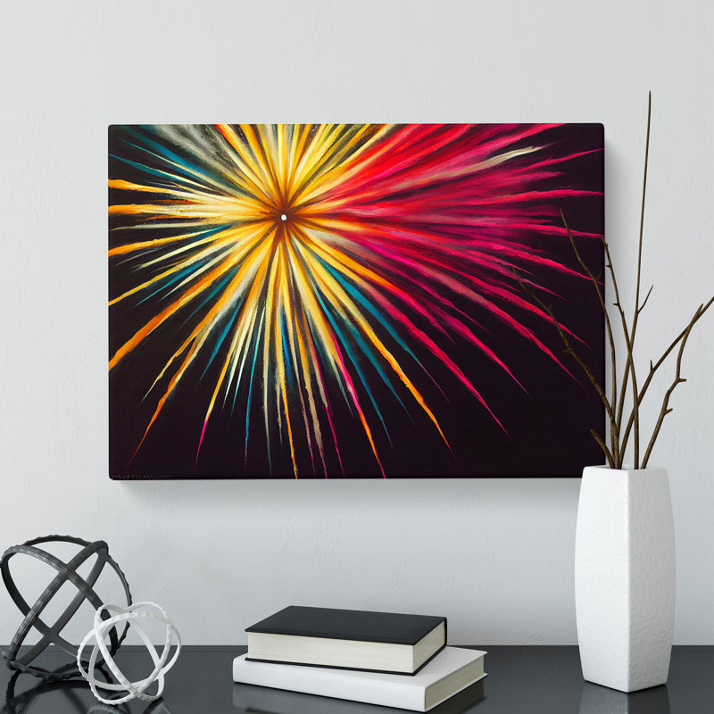Euphoric Fireworks - Wrapped Canvas, 50cm H x 76cm W x 3cm D